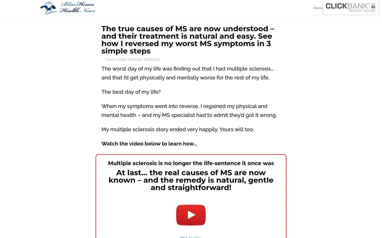 The Multiple Sclerosis Solution (Blue Heron Health News)