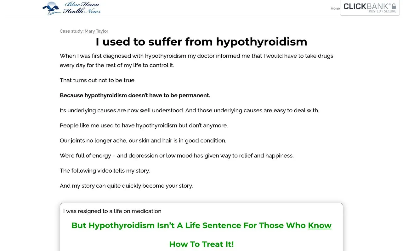 The Hypothyroidism Solution (Blue Heron Health News)